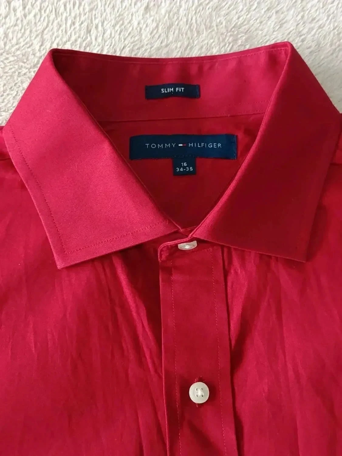 Tommy Hilfiger red shirt Size 16 34-35 Slim Fit – photo 4